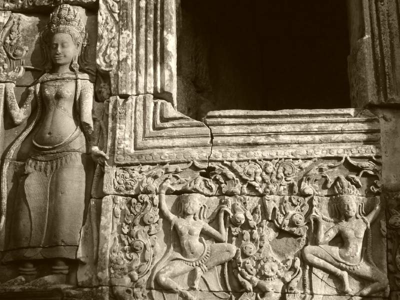 20 Apsaras and Window at Bayon, Angkor, Cambodia