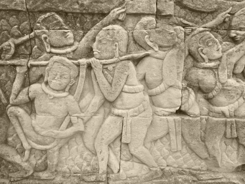 30 Carrying the Wounded at Bayon, Angkor, Cambodia