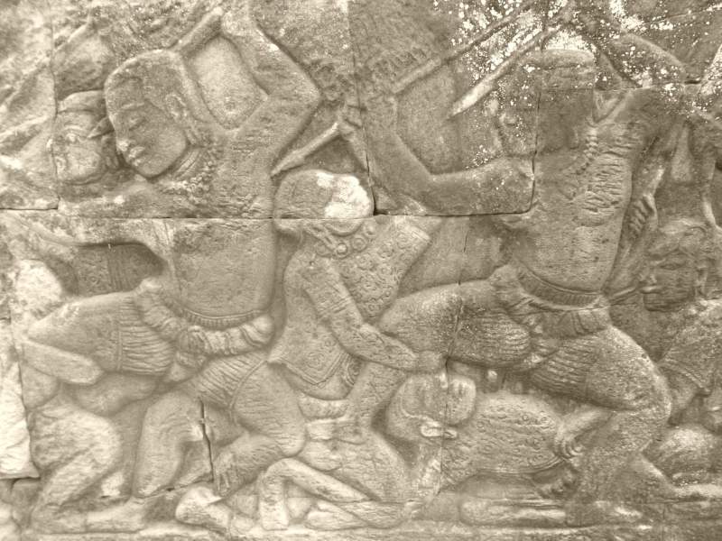 37 Spearing the Enemy at Bayon, Angkor, Cambodia