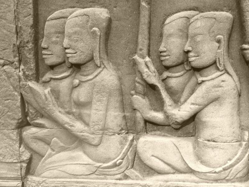 58 Listening to Dhamma at Bayon, Angkor, Cambodia