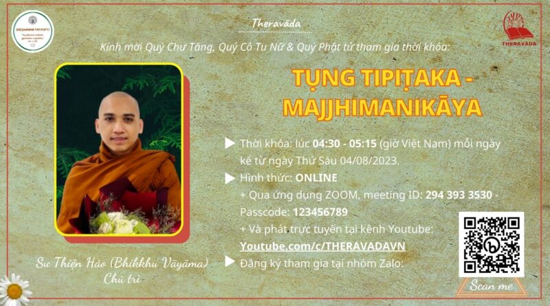 Poster Tung Tipitaka Majjhimanikaya Su Thien hao Phat Giao Theravada 2